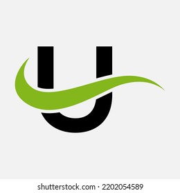 Abstract U letter modern initial lettermarks logo design