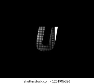 Abstract U letter pattern pixel bit squares geometric modern monogram tech logo