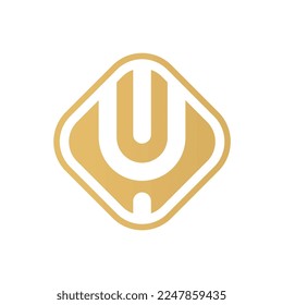 Abstract U UI IU letter logo design, simple logo template vector