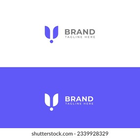 Abstract U, UI, IU Letter Logo Design Vector.