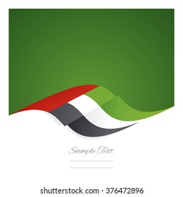 Abstract UAE flag ribbon green background