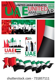 Abstract UAE Flag, United Arab Emirates Backgrounds (Vector Art)