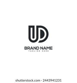 Abstract UD DU letter logo design vector elements. Initials monogram icon.