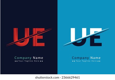 Abstract UE letter logo design template. Vector Logo Illustration