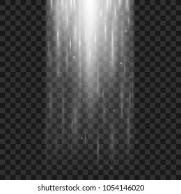 Abstract UFO background with bright beams. Isolated on black transparent background. Vector illustration, eps 10