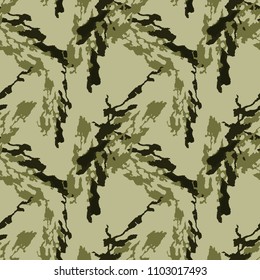 Abstract UFO camouflage in different shades of green. Seamless repeat masking pattern usable as urban or forest camo, wallpaper, backdrop or for print for textile or wrapping paper