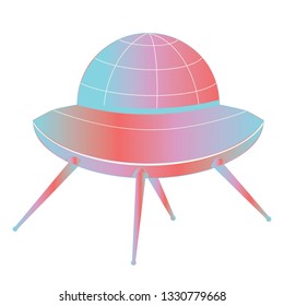 Abstract ufo ship design, flying saucer illustration.