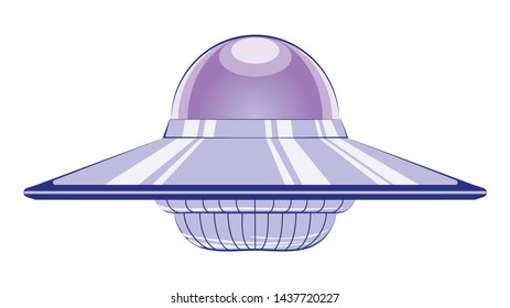 Abstract ufo ship design, flying saucer illustration.