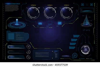 abstract UI hud interface futuristic data processing screen analysis design template background