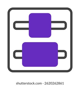 Abstract UI icon presenting configuration settings and adjustment options
