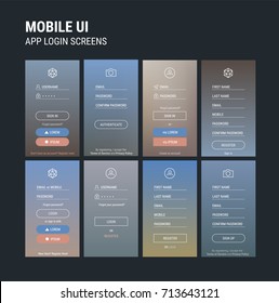 Abstract UI Sign In and Sign Up screens mockup kit