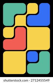Modelos De Interface Do Usuário Abstratos Com Formas Geométricas De Blob No Estilo De Grade Bento. Plano De Fundo Y2K Com Quadros Simples E Estilo De Layout Futurista. Design Plana Vetorial Com Padrão Geométrico Para Colagens Elegantes.