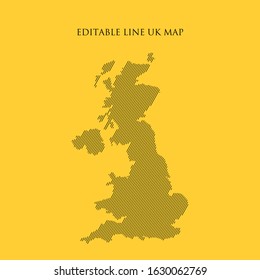 Abstract UK map planet, lines, map halftone concept. infographic, icon.