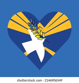 Abstract Ukraine love dove of peace