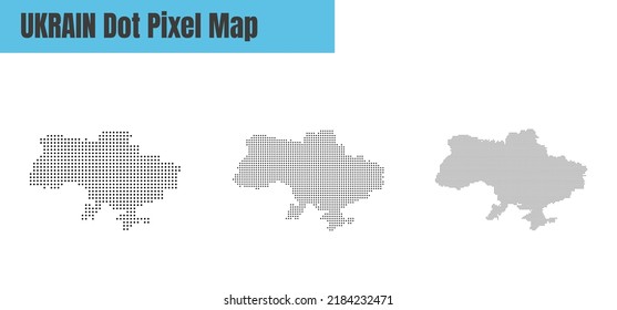 Resumen Mapa de Ucrania con diseño de concepto moderno con punto de puntos de referencia aislado en ilustración de vectores de fondo blanco.