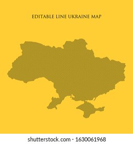 Abstract Ukraine map planet, lines, map halftone concept. infographic, icon.