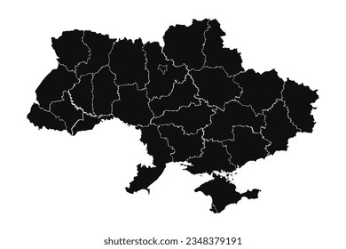 Abstract Ukraine Silhouette Detailed Map, can be used for business designs, presentation designs or any suitable designs.