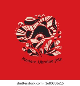 Abstract Ukraine vibes folk style flower element for card, header, invitation, poster, social media, post publication.
