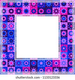 Abstract ultra violet border. Design element for photo frames. Trendy colors.
