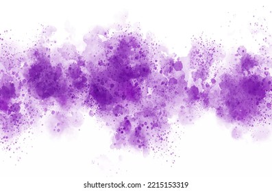 Abstract Ultra Violet Purple Grunge Splash On White Glowing Background
