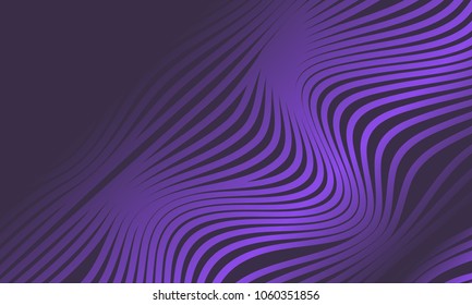 Abstract Ultraviolet Background with 3d Effect in Futuristic Style. Metal Grid. Trendy Background with Wavy Stripes and Gradient for Web Design, Presentation, Poster, Wallpaper, Banner, Illustration.