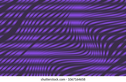 Abstract Ultraviolet Background with 3d Effect in Futuristic Style. Metal Grid. Trendy Background with Wavy Stripes and Gradient for Web Design, Presentation, Poster, Wallpaper, Banner, Illustration.