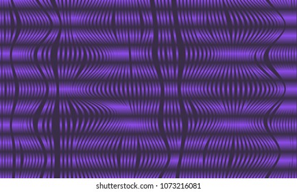 Abstract Ultraviolet Background with 3d Effect in Futuristic Style. Metal Grid. Trendy Background with Wavy Stripes and Gradient for Web Design, Presentation, Poster, Wallpaper, Banner, Illustration.