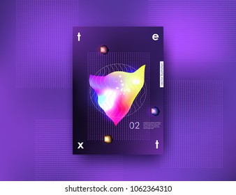 Abstract ultraviolet background A4 with geometric blurred elements Corporate template for banner poster cover flyer 3d design elements Vector illustration
