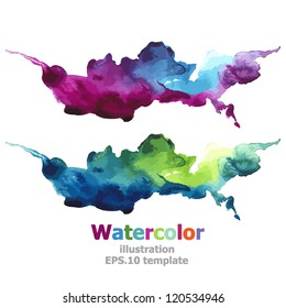 Abstract Ultraviolet and Blue stripe paint : illustration watercolors EPS.10 vector