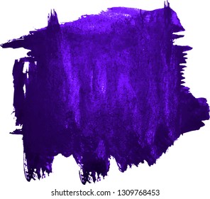 Abstract ultraviolet watercolor hand paint texture, isolated on white background, watercolor textured backdrop, watercolor drop, traced, vector eps 10