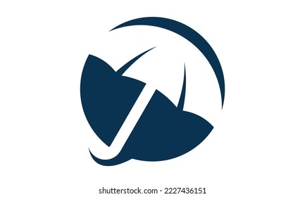 abstract umbrella logo in circle