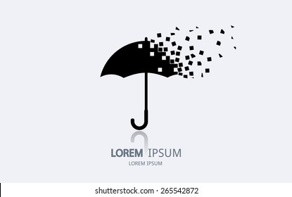 Abstract umbrella logo. Vector logotype design.