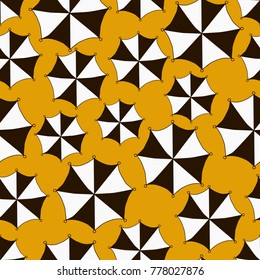 abstract umbrella seamless pattern in white on a orange background