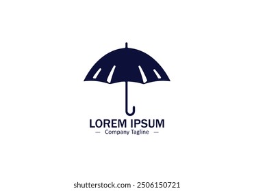 Abstract Umbrella Silhouette Icon Vector for Modern Logo Design