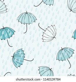 Abstract umbrellas seamless pattern background