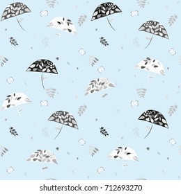 Abstract umbrellas seamless pattern background