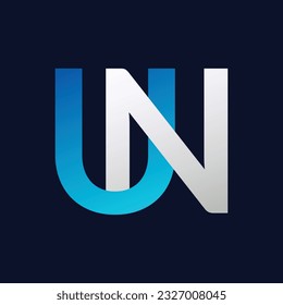 Abstract UN letter logo design template. Vector Logo Illustration.