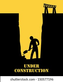 Abstract under construction background, vector illustration