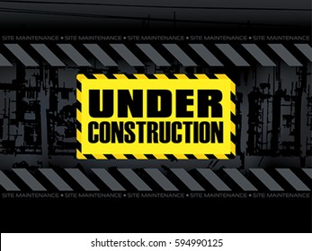 abstract under construction black background vector illustration