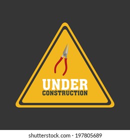 abstract under construction signal on a gray background