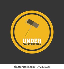 abstract under construction signal on a gray background