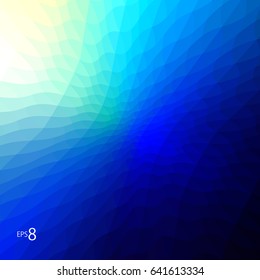 Abstract Underwater Background in Blue Tones. Modern Vector Illustration without Transparency.