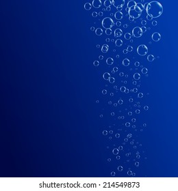 Abstract underwater background with transparent bubbles