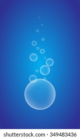 Abstract underwater vertical background with bubbles, Vector illustration