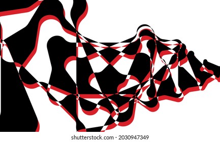 patrón abstracto y desigual en textura roja y negra de estilo de op art para el diseño