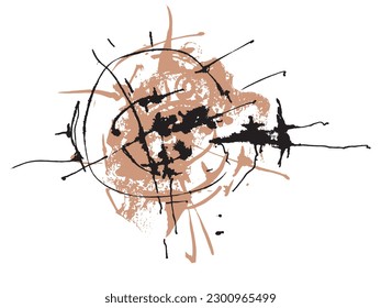 Abstract Uneven torn art brush stroke. Grunge background. Old texture