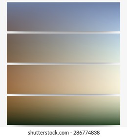 Abstract unfocused natural headers set, blurred design vector.