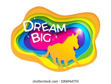 Abstract of unicorn, paper art unicorn concept, Unicorn vector art and illustration.