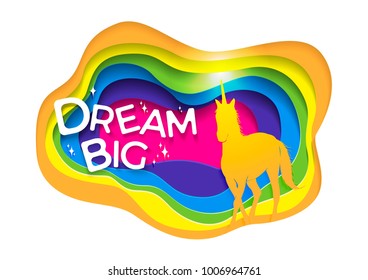 Abstract of unicorn, paper art unicorn concept, Unicorn vector art and illustration.