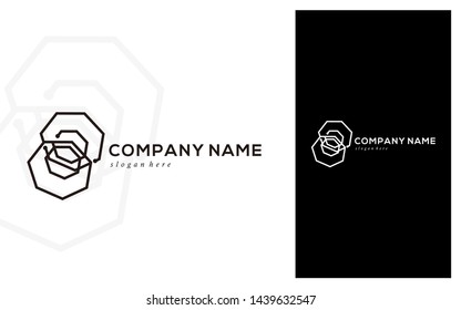 Abstract unique black and white technology logo for your company